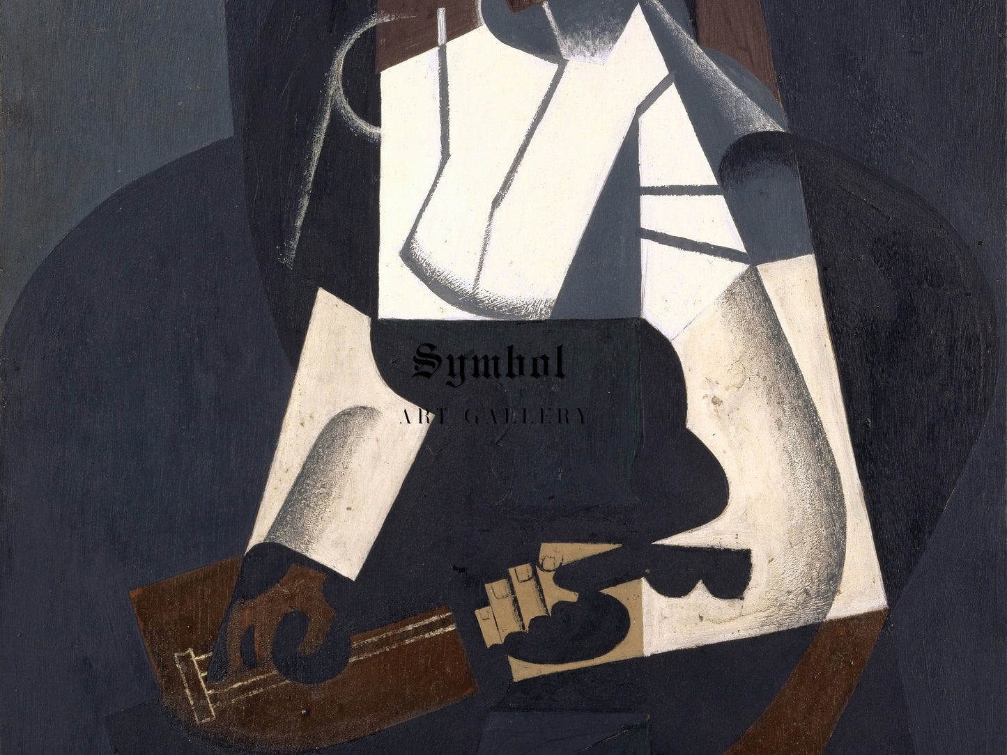 Woman with Mandolin by Juan Gris 1916, Wall Art Print, Fine Art Reproduction, Museum Quality Decor, Poster