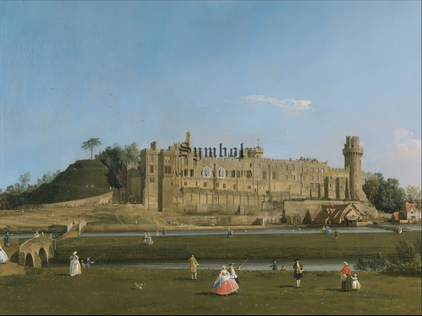 Warwick Castle by Canaletto 1749, Wall Art Print, Fine Art Reproduction, Museum Quality Decor, Poster
