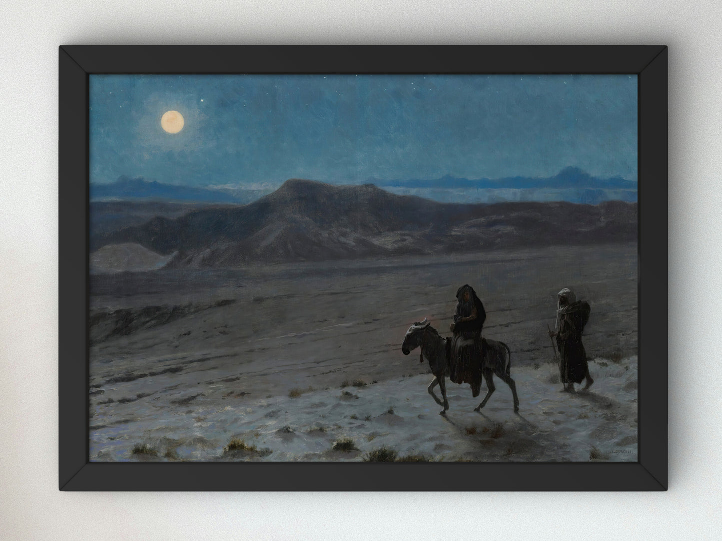 The Flight into Egypt by Jean Léon Gérôme 1883, Wall Art Print, Fine Art Reproduction, Museum Quality Decor, Poster