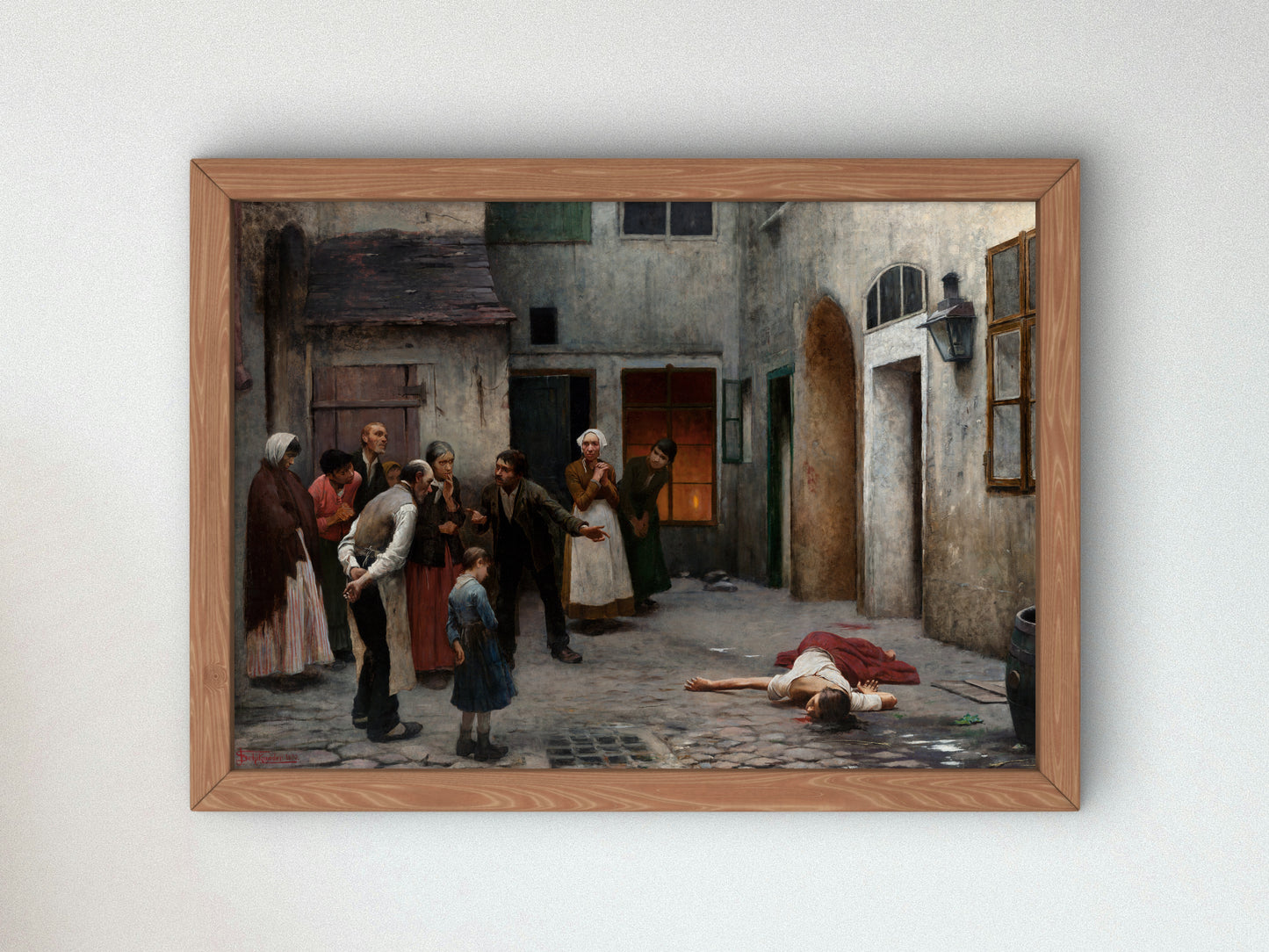 Murder in the House by Jakub Schikaneder 1889, Wall Art Print, Fine Art Reproduction, Museum Quality Decor, Poster