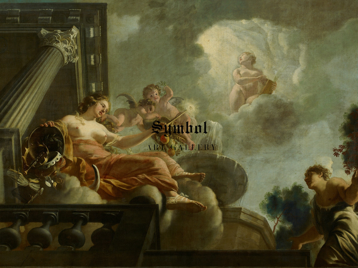 Religio Begunstigt Abondantia, Allegorical Representation of the Care of Lepers and the Innocent by Gerard de Lairesse 1665, Wall Art Print