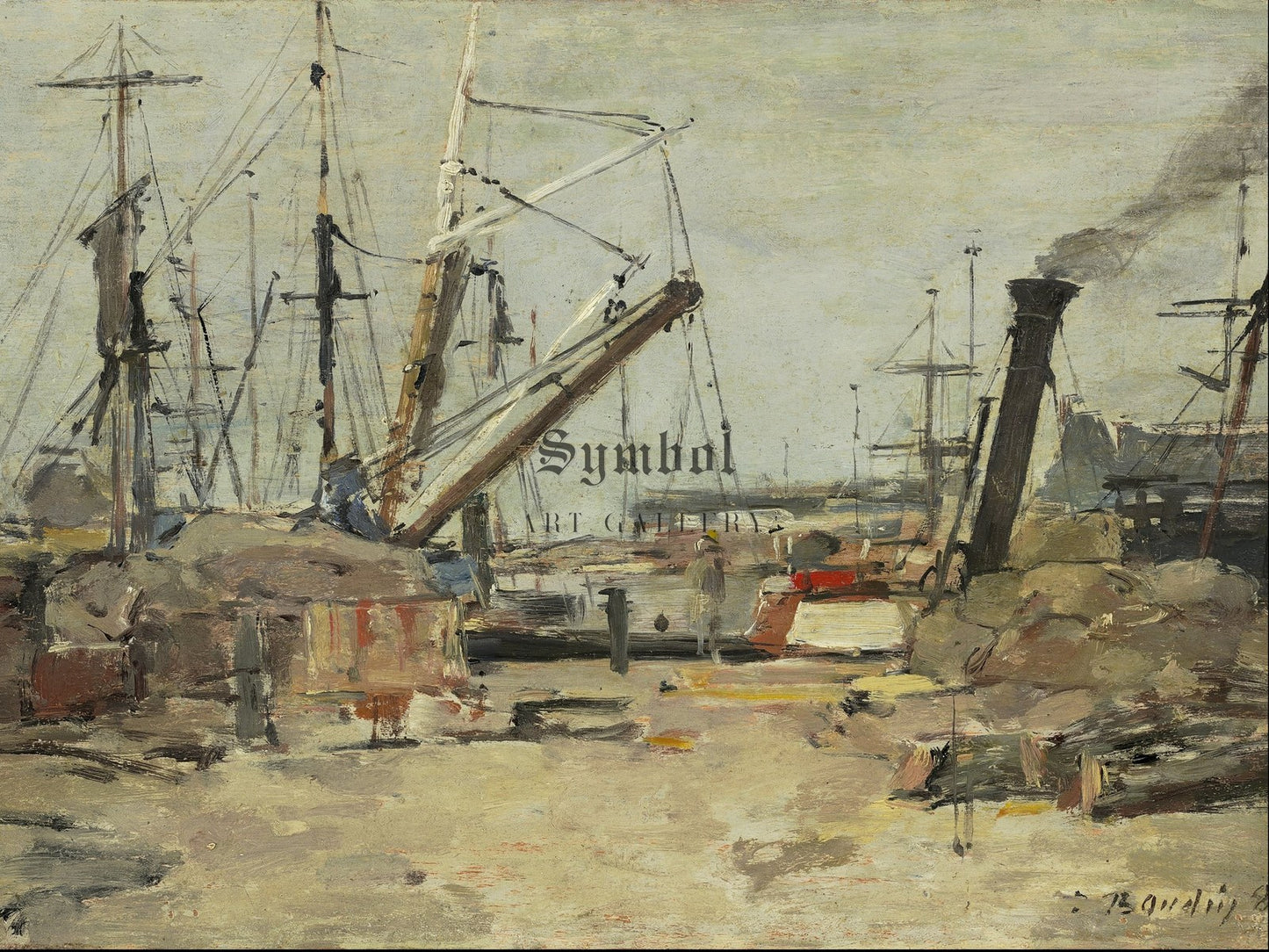 The Trawlers by Eugène Boudin 1885, Wall Art Print, Fine Art Reproduction, Museum Quality Decor, Poster