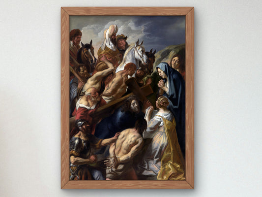 The Carrying of the Cross by Jacob Jordaens 1657, Wall Art Print, Fine Art Reproduction, Museum Quality Decor, Poster