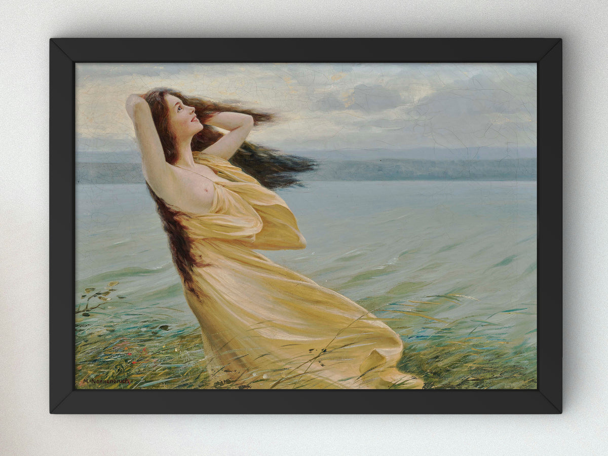 Young Woman by the Water by Max Nonnenbruch, Wall Art Print, Fine Art Reproduction, Museum Quality Decor, Poster
