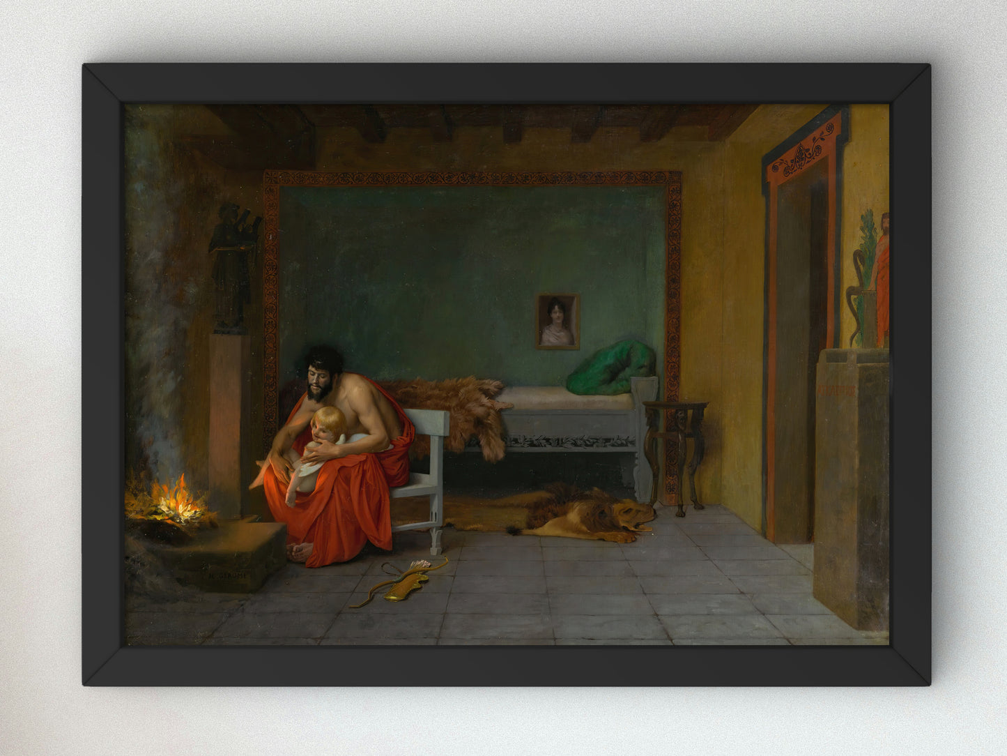 Cupid's Shivering Limbs the Embers Warm by Jean Léon Gérôme, Wall Art Print, Fine Art Reproduction, Museum Quality Decor, Poster