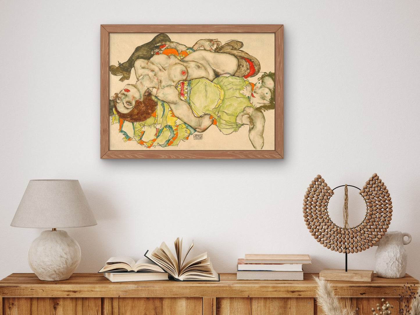 Female Lovers by Egon Schiele 1915, Wall Art Print, Fine Art Reproduction, Museum Quality Decor, Poster