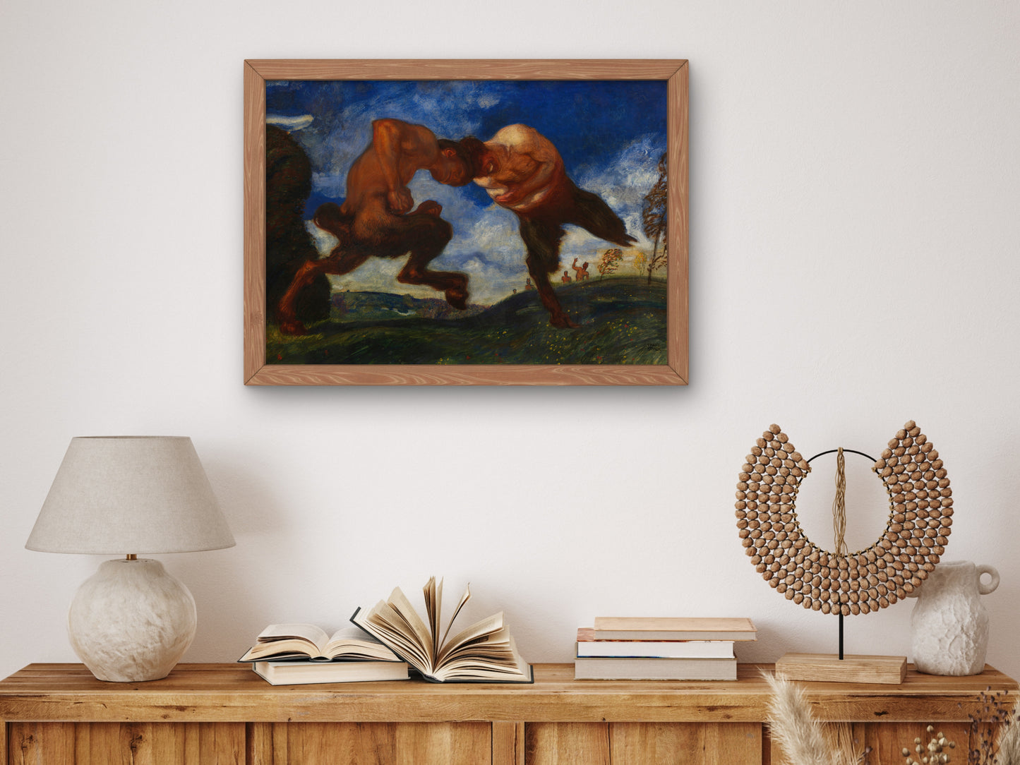 Fighting Fauns by Franz von Stuck 1898, Wall Art Print, Fine Art Reproduction, Museum Quality Decor, Poster