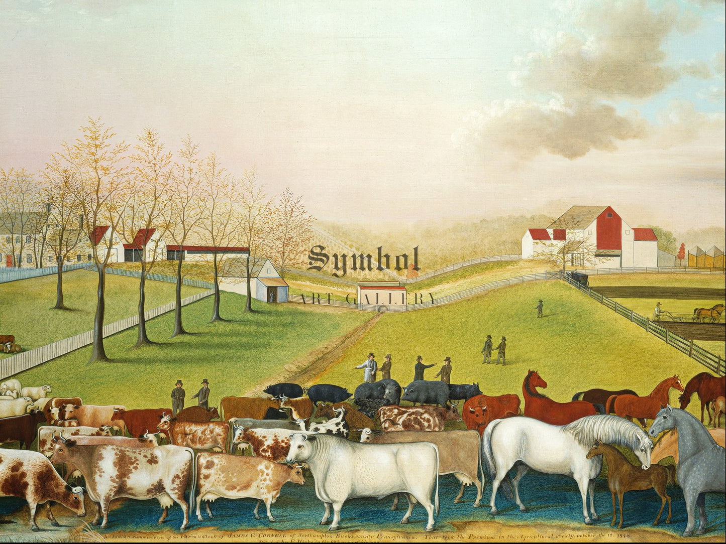 The Cornell Farm by Edward Hicks 1848, Wall Art Print, Fine Art Reproduction, Museum Quality Decor, Poster