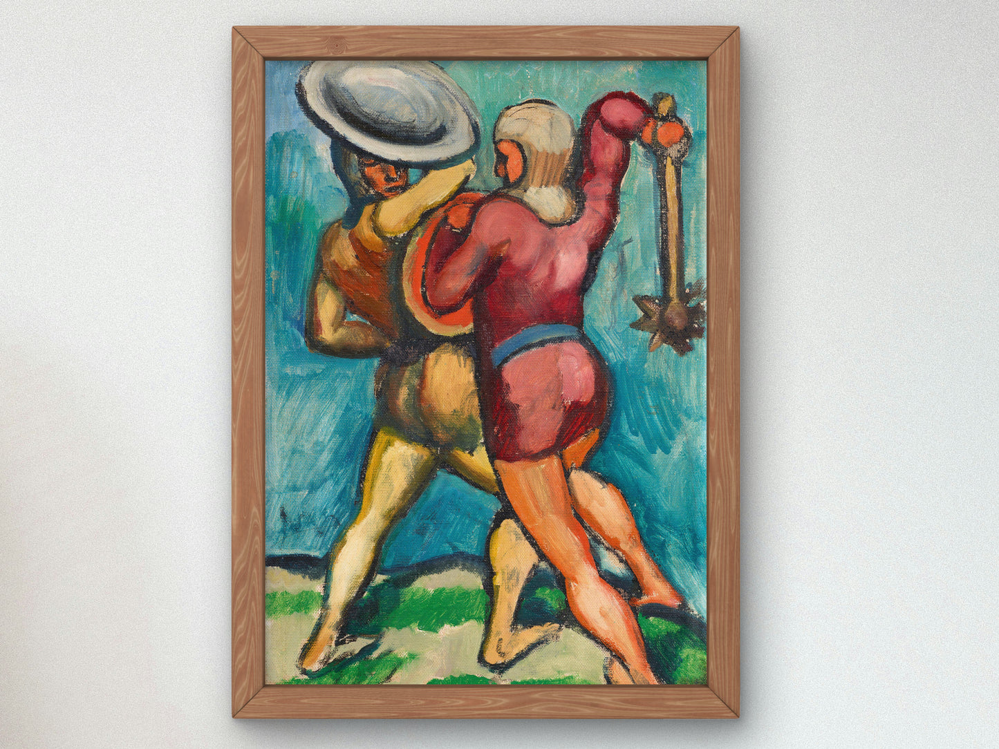 Two Fighters by August Macke 1910, Wall Art Print, Fine Art Reproduction, Museum Quality Decor, Poster