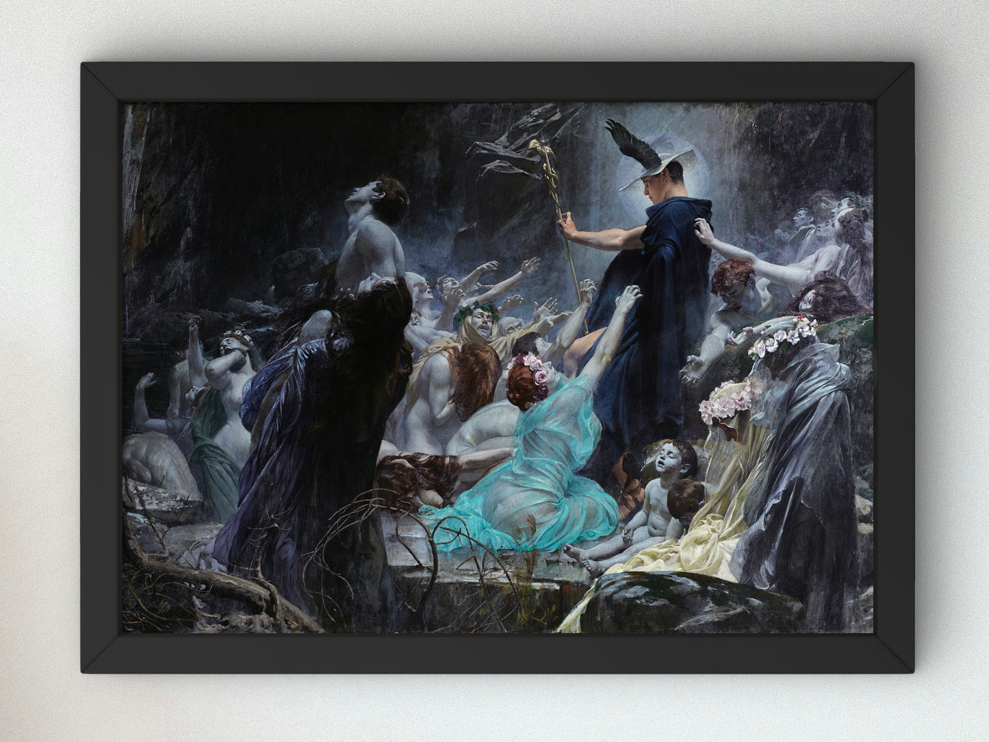 The Souls At The Acheron by Adolf Hirémy Hirschl 1898, Wall Art Print, Fine Art Reproduction, Museum Quality Decor, Poster