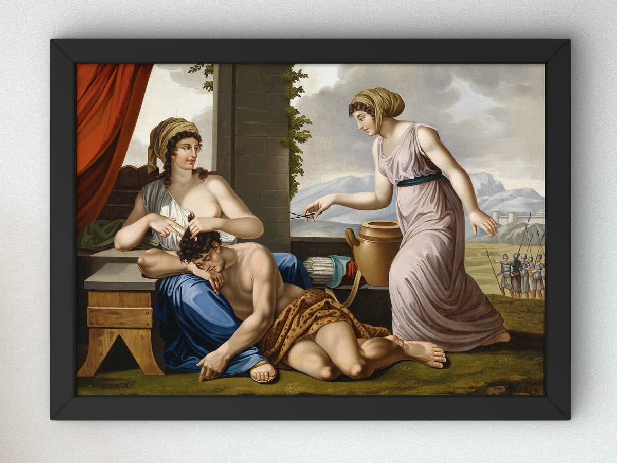 Samson and Delilah by Josef Worlicek, Wall Art Print, Fine Art Reproduction, Museum Quality Decor, Poster