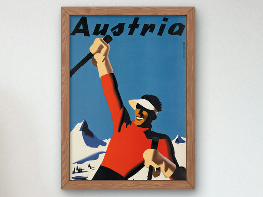 Austria by Joseph Binder 1935, Wall Art Print, Fine Art Reproduction, Museum Quality Decor, Poster