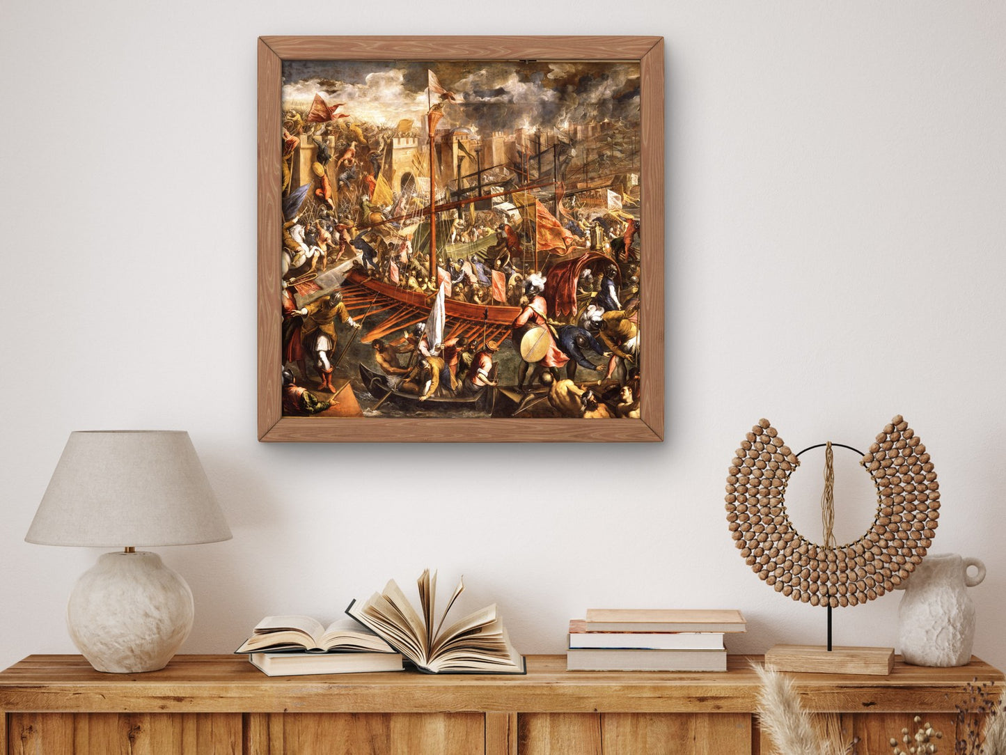 The Crusaders Army Attacks Constantinople by Palma il Giovane 1587, Wall Art Print, Fine Art Reproduction, Museum Quality Decor, Poster