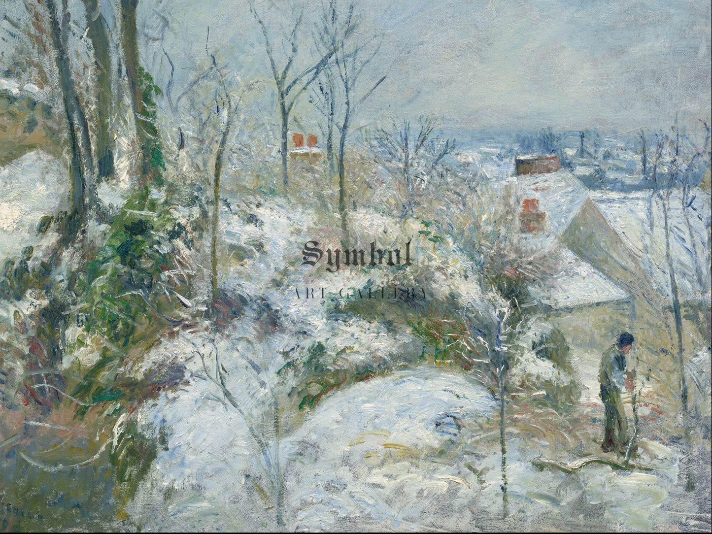 Rabbit Warren at Pontoise Snow by Camille Pissarro 1879, Wall Art Print, Fine Art Reproduction, Museum Quality Decor, Poster