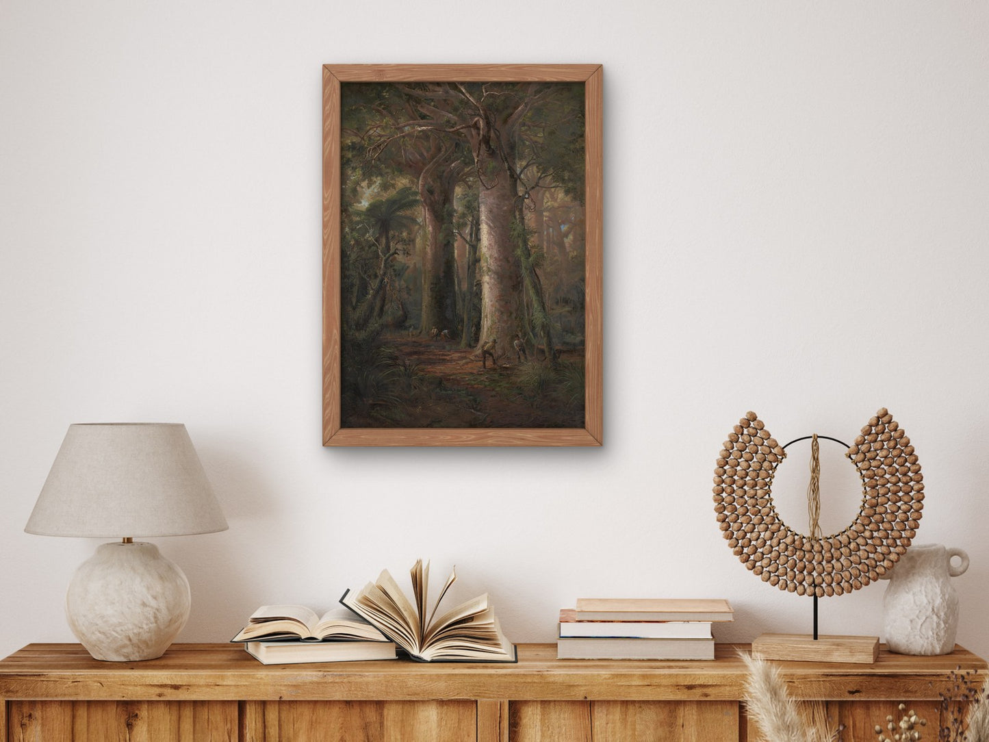 Scene of Kauri Bush Gumdiggers at Work by Charles Blomfield 1892, Wall Art Print, Fine Art Reproduction, Museum Quality Decor, Poster