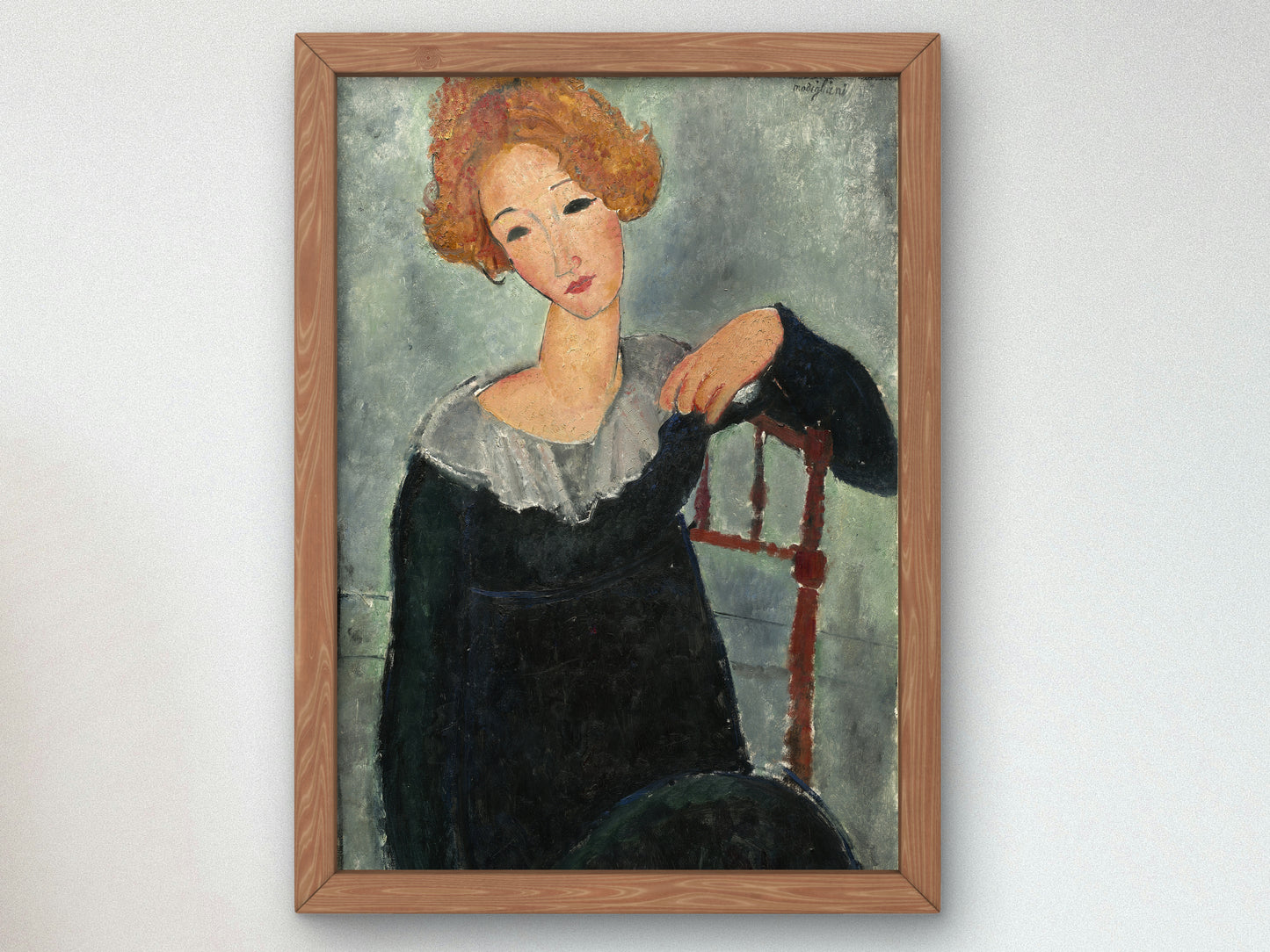 Woman with Red Hair by Amedeo Modigliani 1917, Wall Art Print, Fine Art Reproduction, Museum Quality Decor, Poster