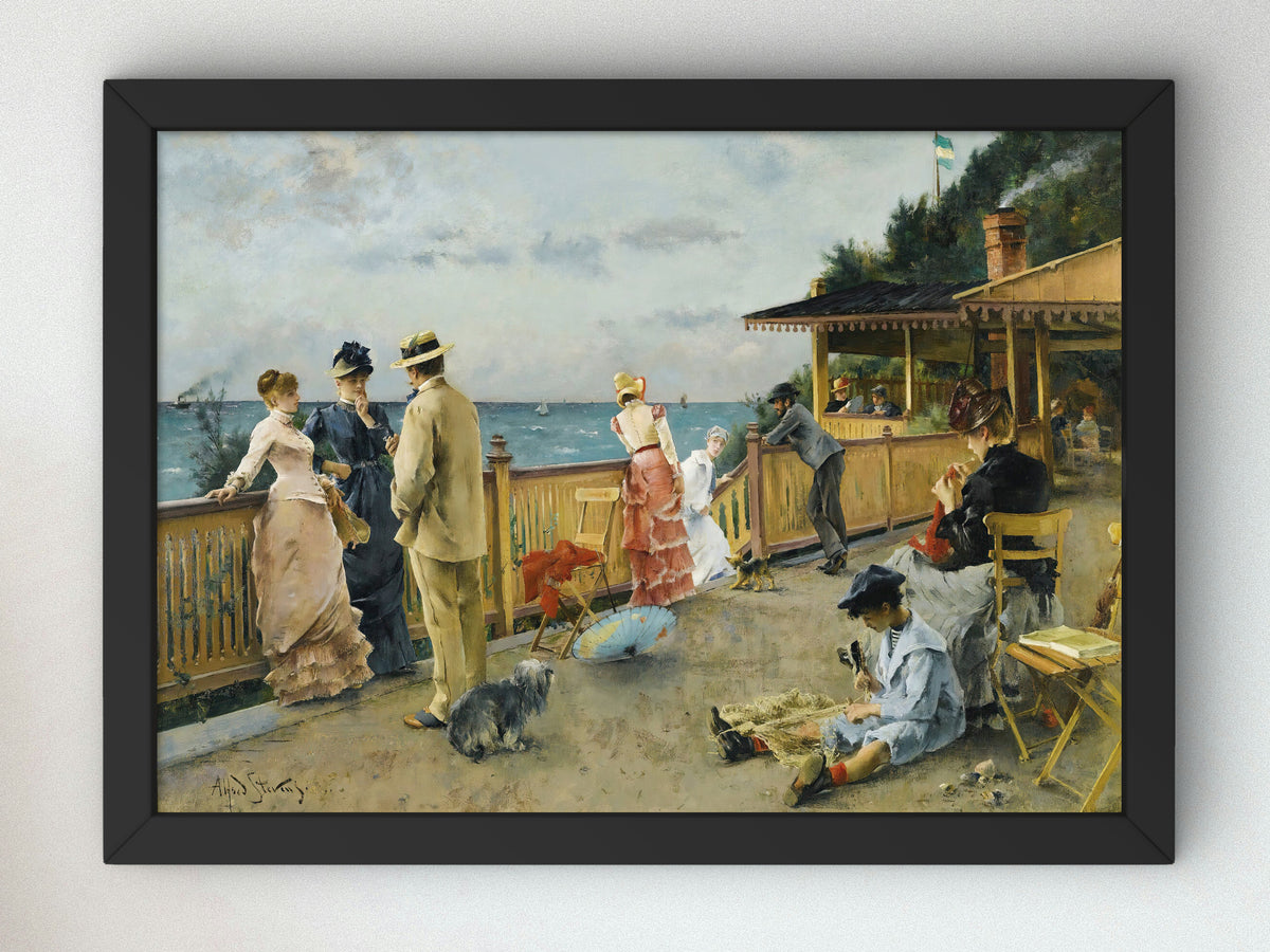 The Villa by the Cliffs at Sainte Adresse by Alfred Stevens 1884, Wall Art Print, Fine Art Reproduction, Museum Quality Decor, Poster