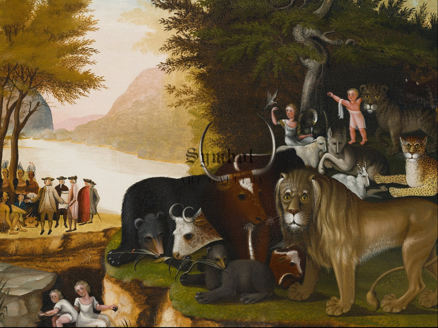 The Peaceable Kingdom by Edward Hicks 1837, Wall Art Print, Fine Art Reproduction, Museum Quality Decor, Poster