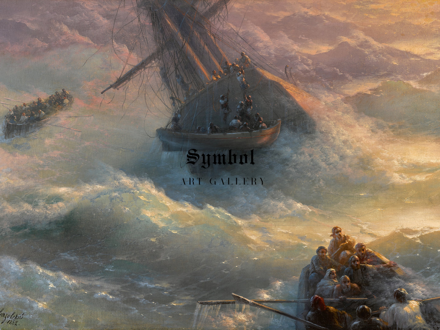 Abandoning Ship by Ivan Konstantinovich Aivazovsky 1882, Wall Art Print, Fine Art Reproduction, Museum Quality Decor, Poster