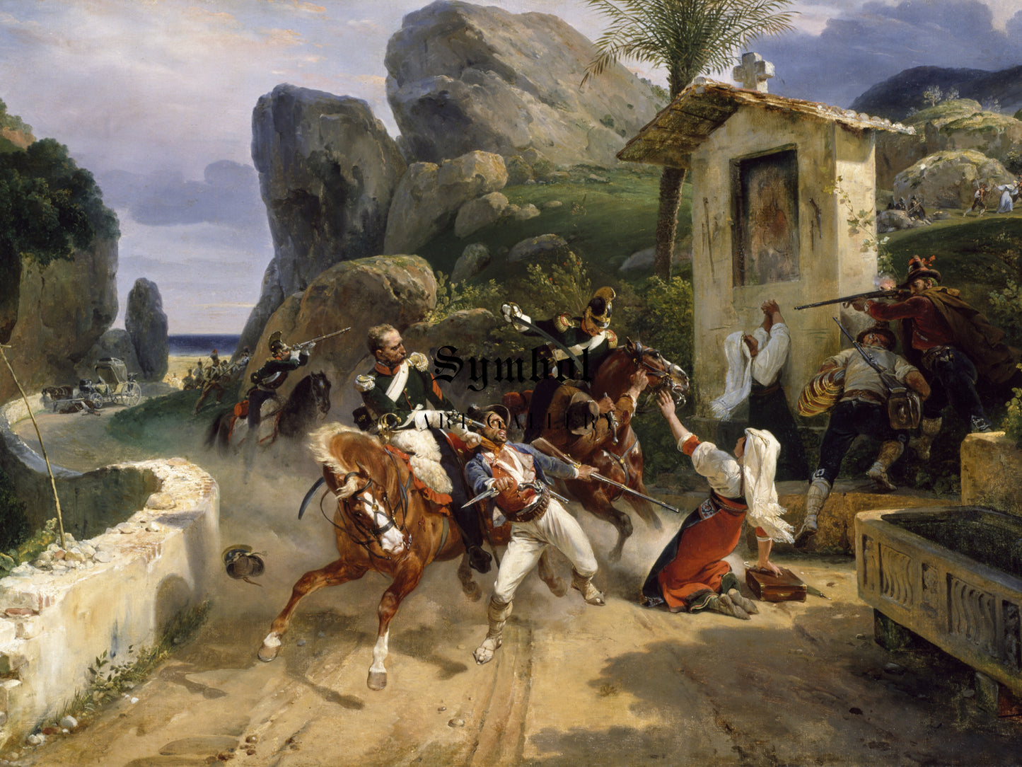 Italian Brigands Surprised by Papal Troops by Horace Vernet 1831, Wall Art Print, Fine Art Reproduction, Museum Quality Decor, Poster