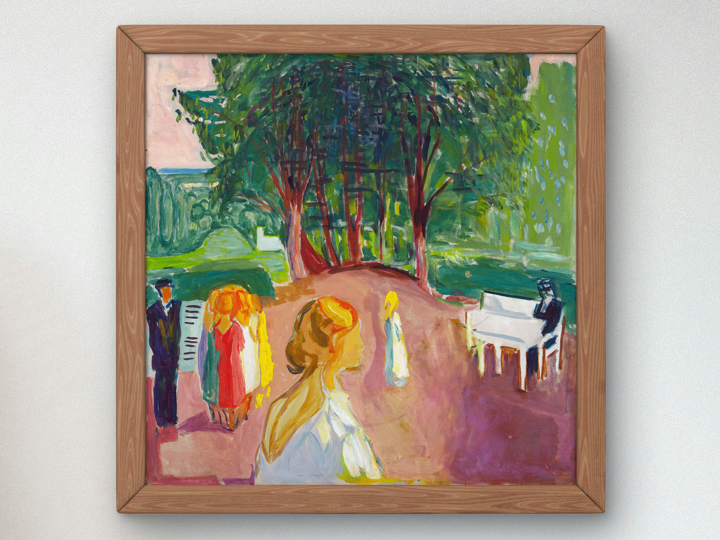 Flirting in the Park by Edvard Munch 1942, Wall Art Print, Fine Art Reproduction, Museum Quality Decor, Poster