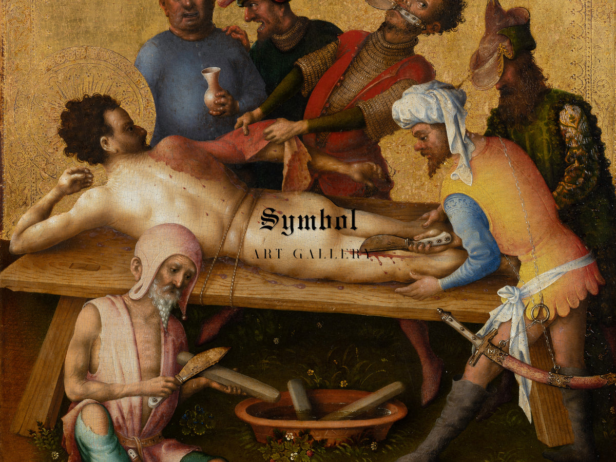 Martyrdom of St Bartholomew by Stefan Lochner 1435, Wall Art Print, Fine Art Reproduction, Museum Quality Decor, Poster