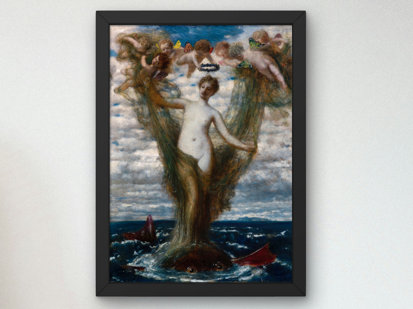 Venus Anadyomene by Arnold Böcklin 1872, Wall Art Print, Fine Art Reproduction, Museum Quality Decor, Poster