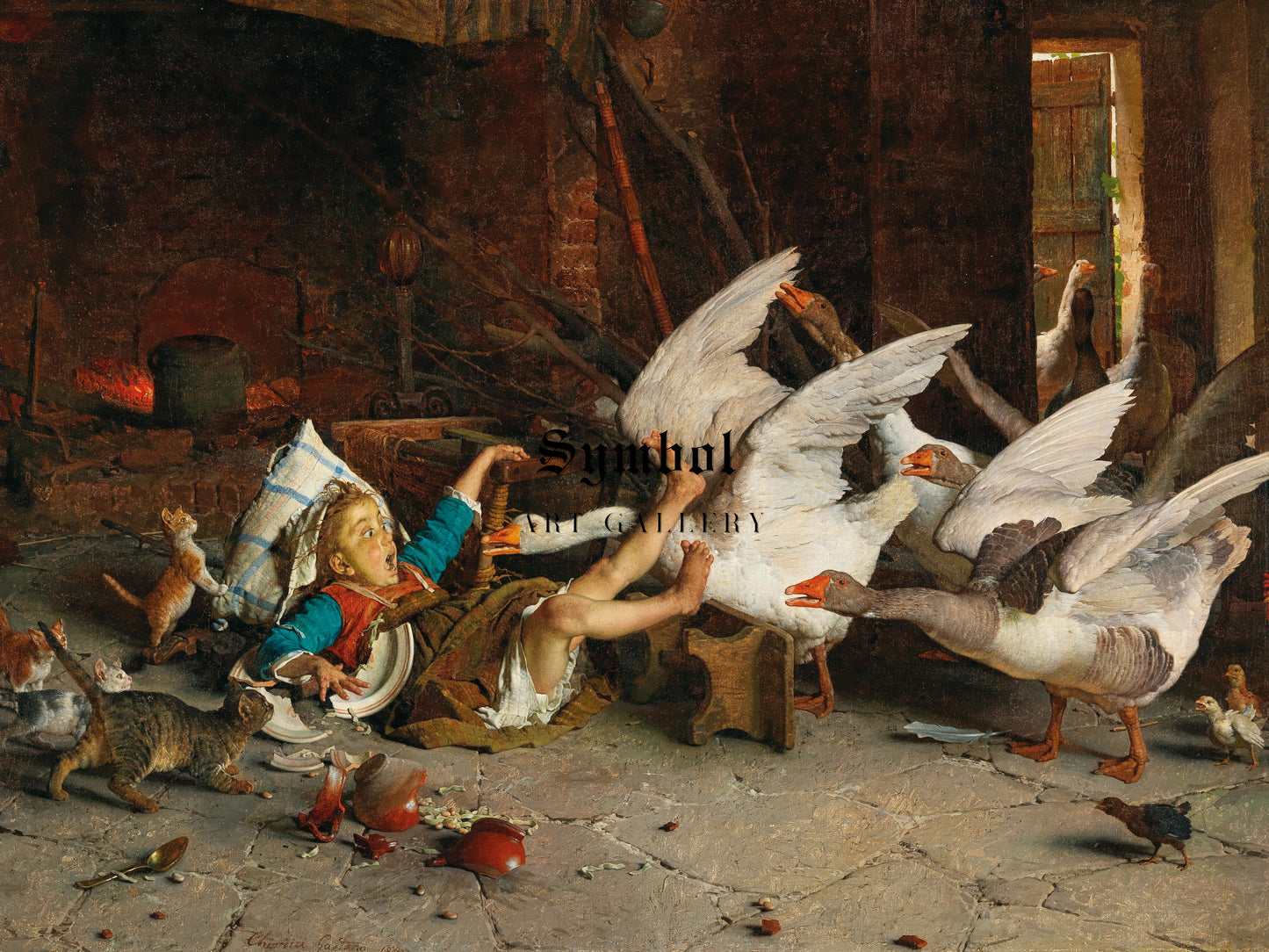 A Catastrophe by Gaetano Chierici 1887, Wall Art Print, Fine Art Reproduction, Museum Quality Decor, Poster