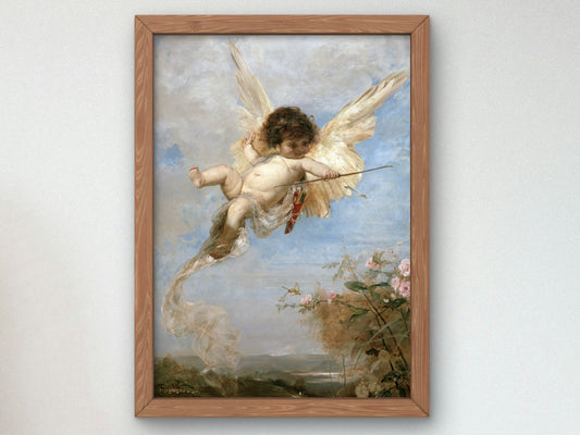 Cupid by Julius Kronberg 1878, Wall Art Print, Fine Art Reproduction, Museum Quality Decor, Poster