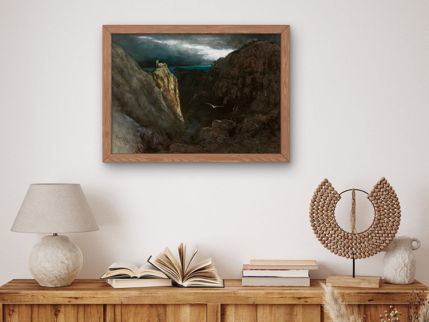 The Seagull in the Moonlight by Karl Wilhelm Diefenbach 1901, Wall Art Print, Fine Art Reproduction, Museum Quality Decor, Poster