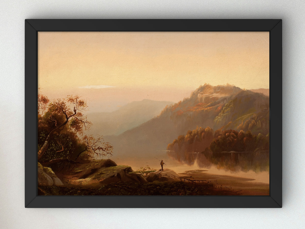 Sunset on the Hudson by Charles H. Chapin, Wall Art Print, Fine Art Reproduction, Museum Quality Decor, Poster
