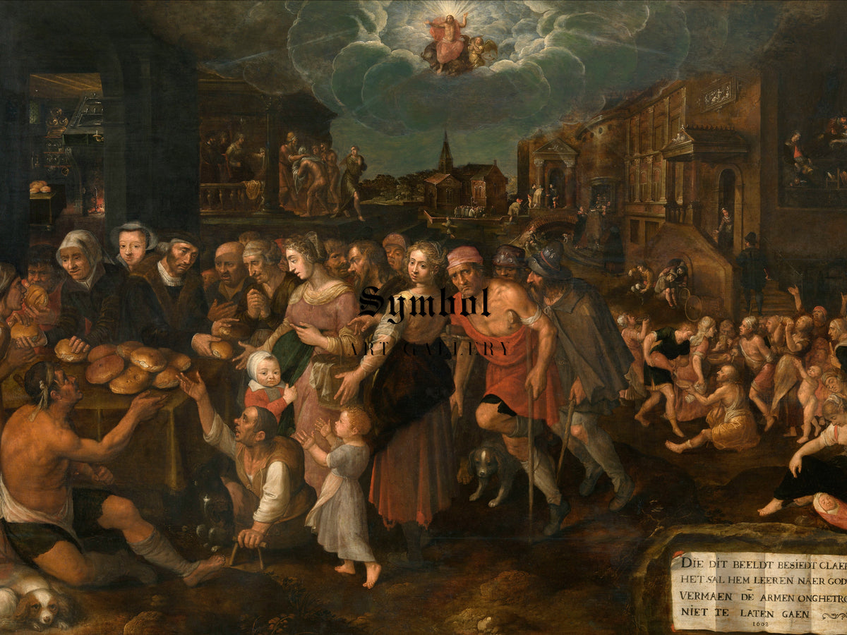 The Seven Acts of Mercy by Frans Francken the Younger 1608, Wall Art Print, Fine Art Reproduction, Museum Quality Decor, Poster