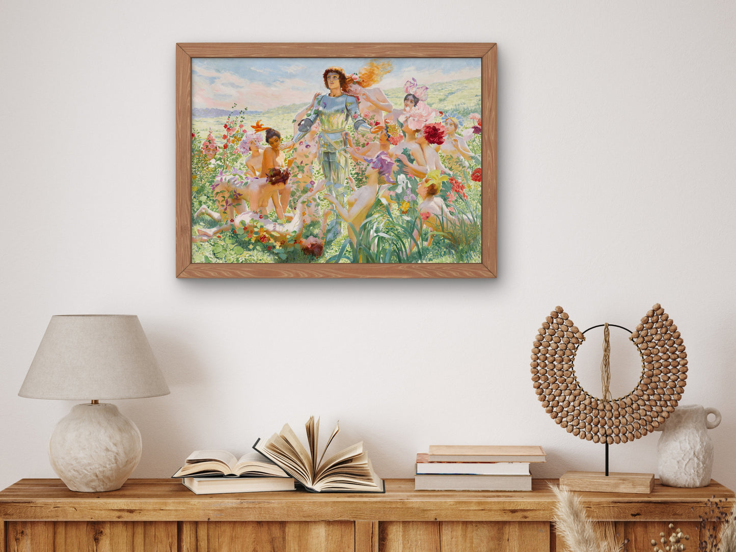 Le Chevalier aux Fleurs by Georges Antoine Rochegrosse, Wall Art Print, Fine Art Reproduction, Museum Quality Decor, Poster