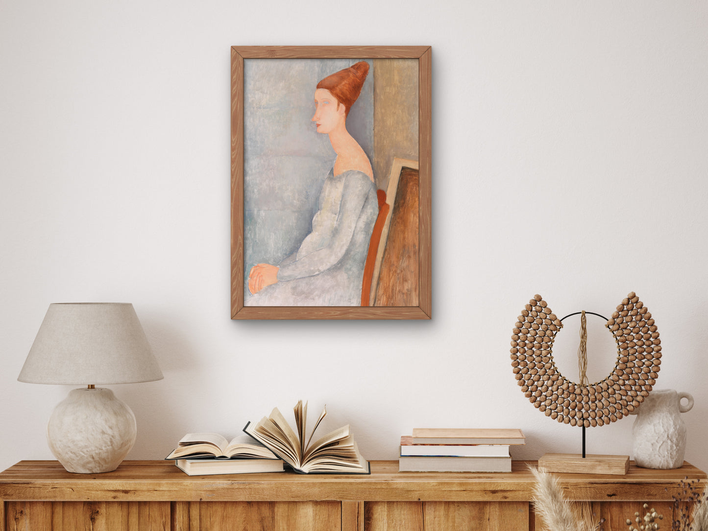 Portrait of Jeanne Hébuterne by Amedeo Modigliani 1918, Wall Art Print, Fine Art Reproduction, Museum Quality Decor, Poster