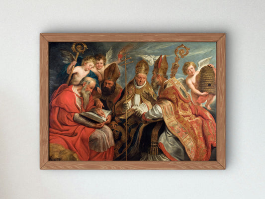 The Four Fathers of the Latin Church by Jacob Jordaens, Wall Art Print, Fine Art Reproduction, Museum Quality Decor, Poster
