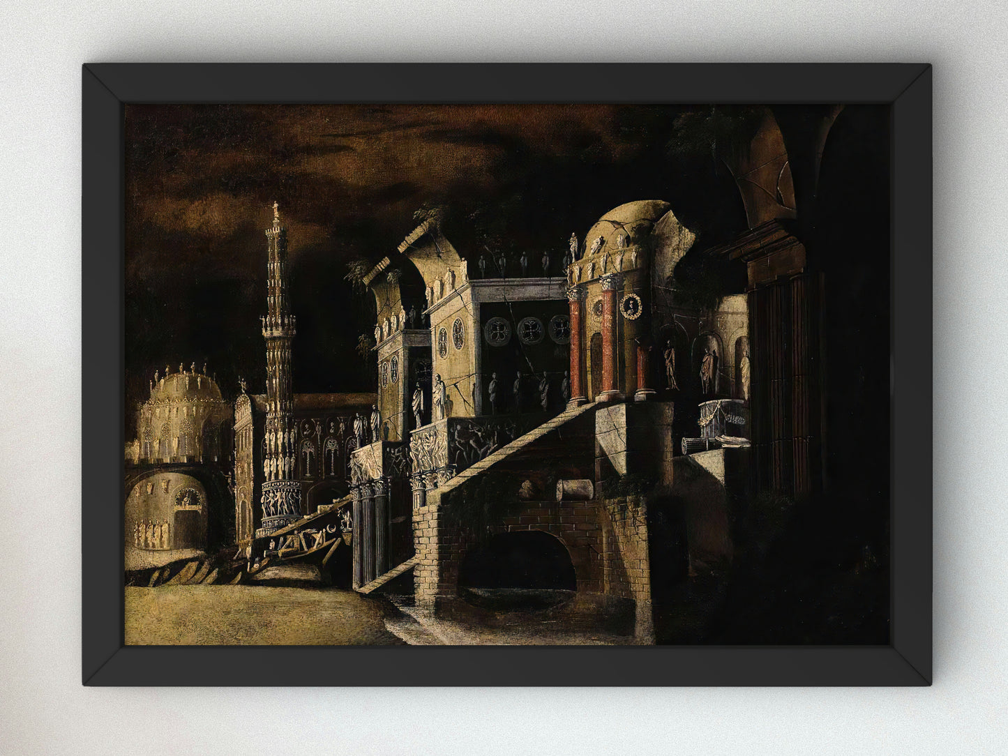 View of an Imaginary Palace by François de Nomé, Wall Art Print, Fine Art Reproduction, Museum Quality Decor, Poster