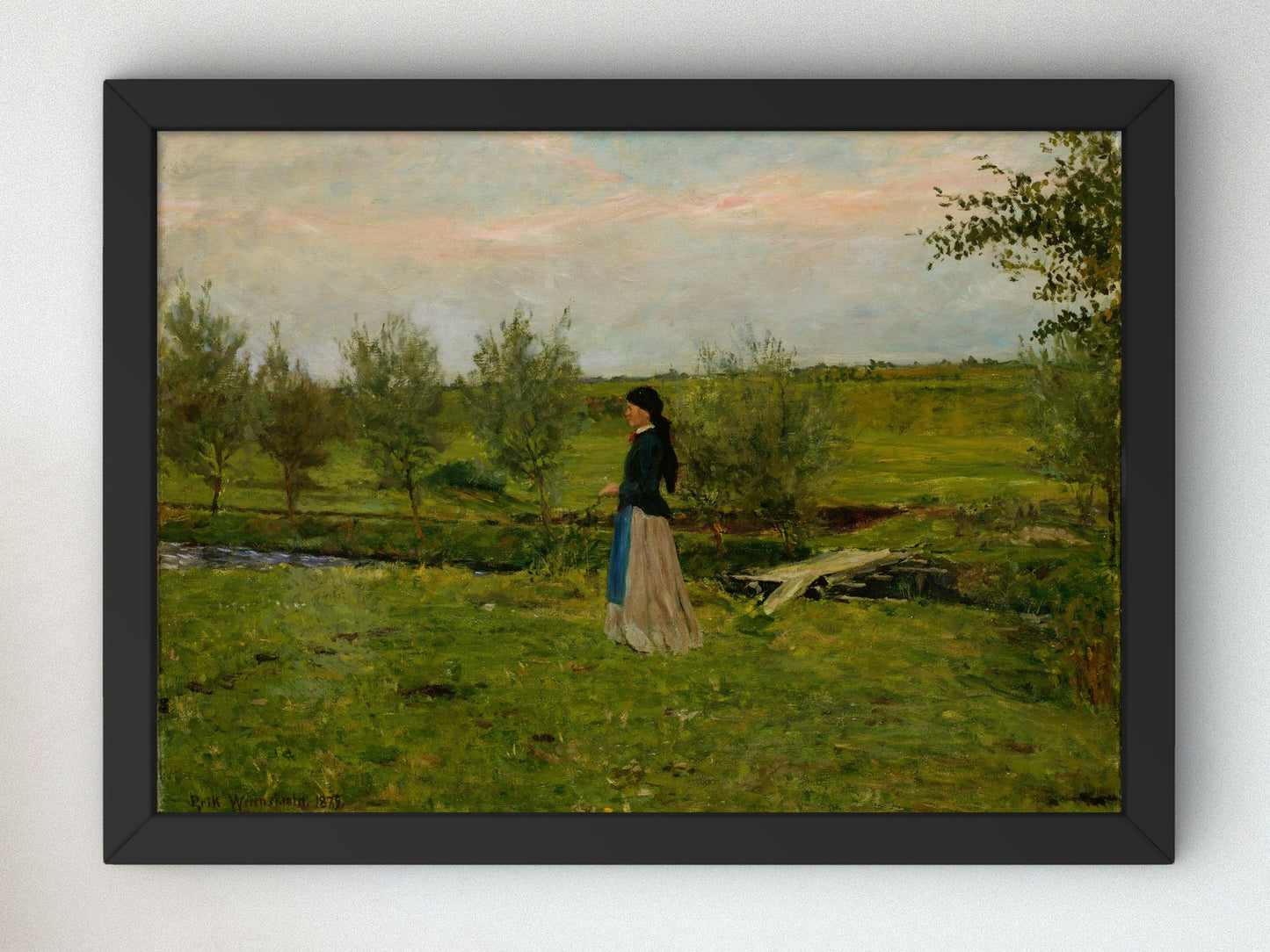Evening at Pipping by Erik Werenskiold 1879, Wall Art Print, Fine Art Reproduction, Museum Quality Decor, Poster
