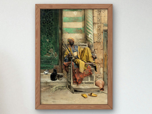 The Goza Smoker by Ludwig Deutsch 1884, Wall Art Print, Fine Art Reproduction, Museum Quality Decor, Poster