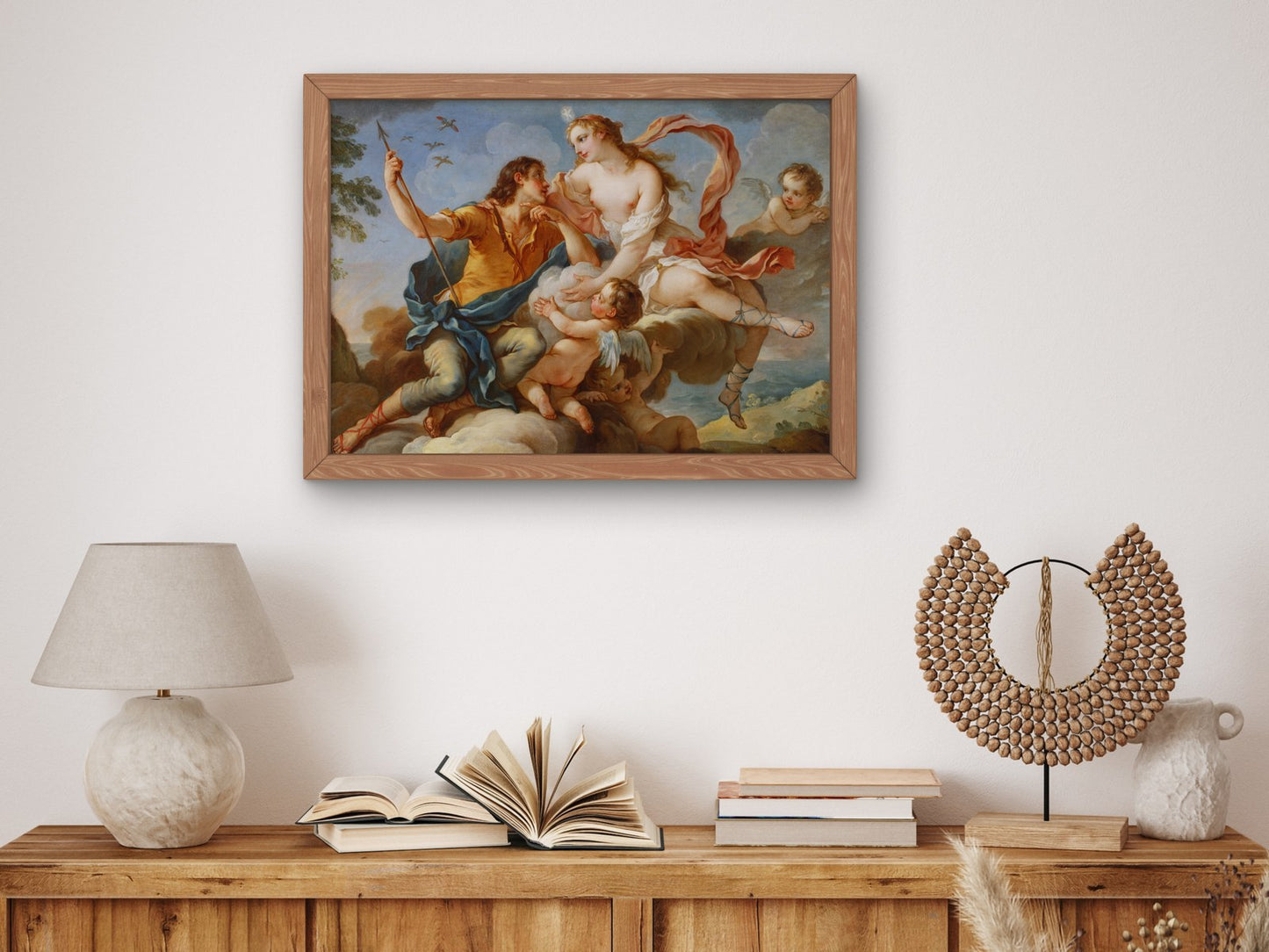 Venus and Adonis or Aurora and Cephalus by Charles Joseph Natoire 1750, Wall Art Print, Fine Art Reproduction, Museum Quality Decor, Poster