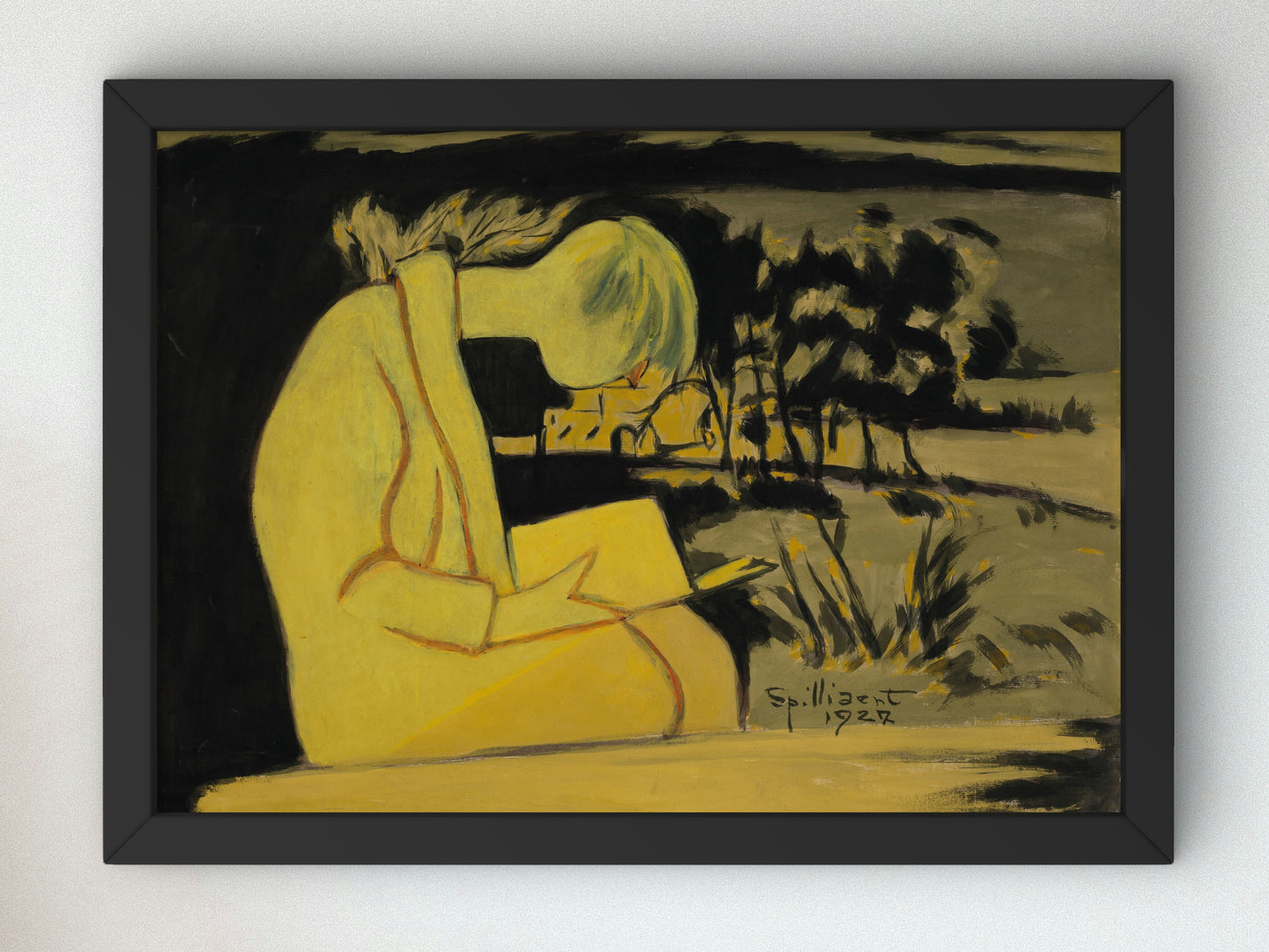 Young Girl in Yellow Reading by Léon Spilliaert 1927, Wall Art Print, Fine Art Reproduction, Museum Quality Decor, Poster