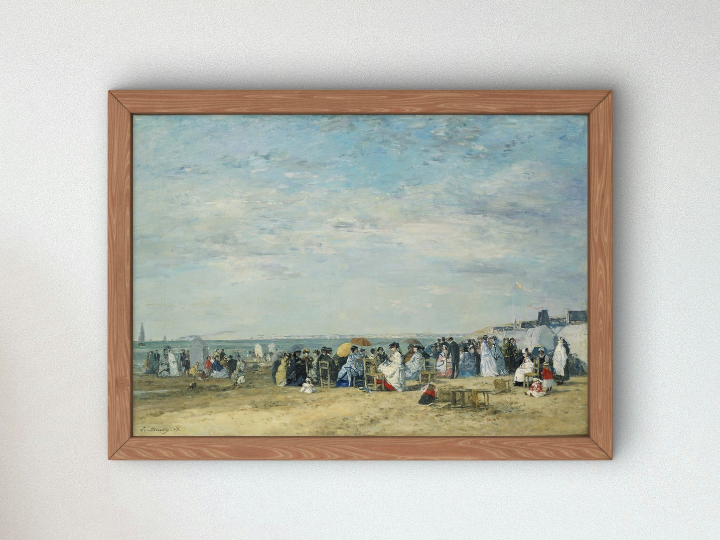 Beach of Trouville by Eugène Boudin 1867, Wall Art Print, Fine Art Reproduction, Museum Quality Decor, Poster