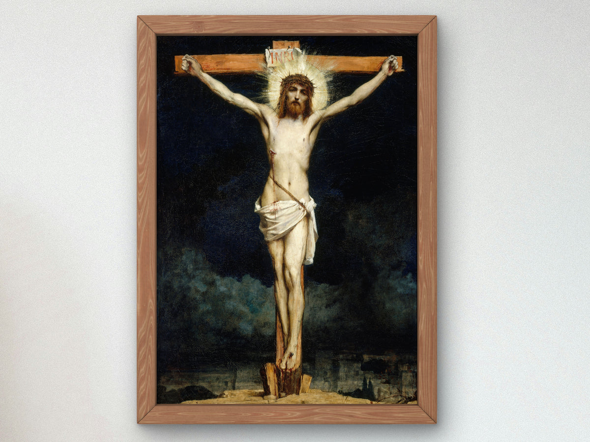 Christ on the Cross by Jules Elie Delaunay 1881, Wall Art Print, Fine Art Reproduction, Museum Quality Decor, Poster