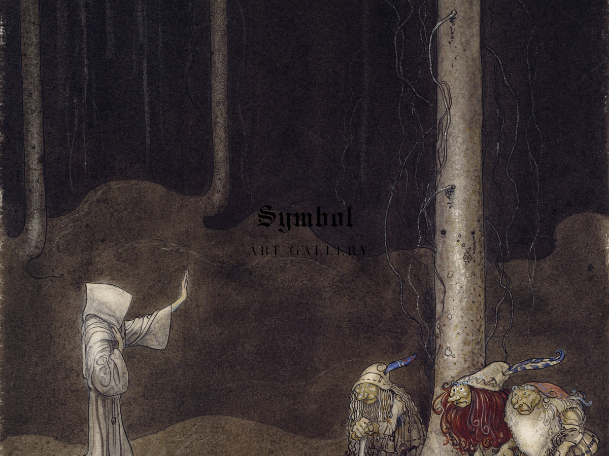 Brother St. Martin and the Three Trolls by John Bauer 1913, Wall Art Print, Fine Art Reproduction, Museum Quality Decor, Poster