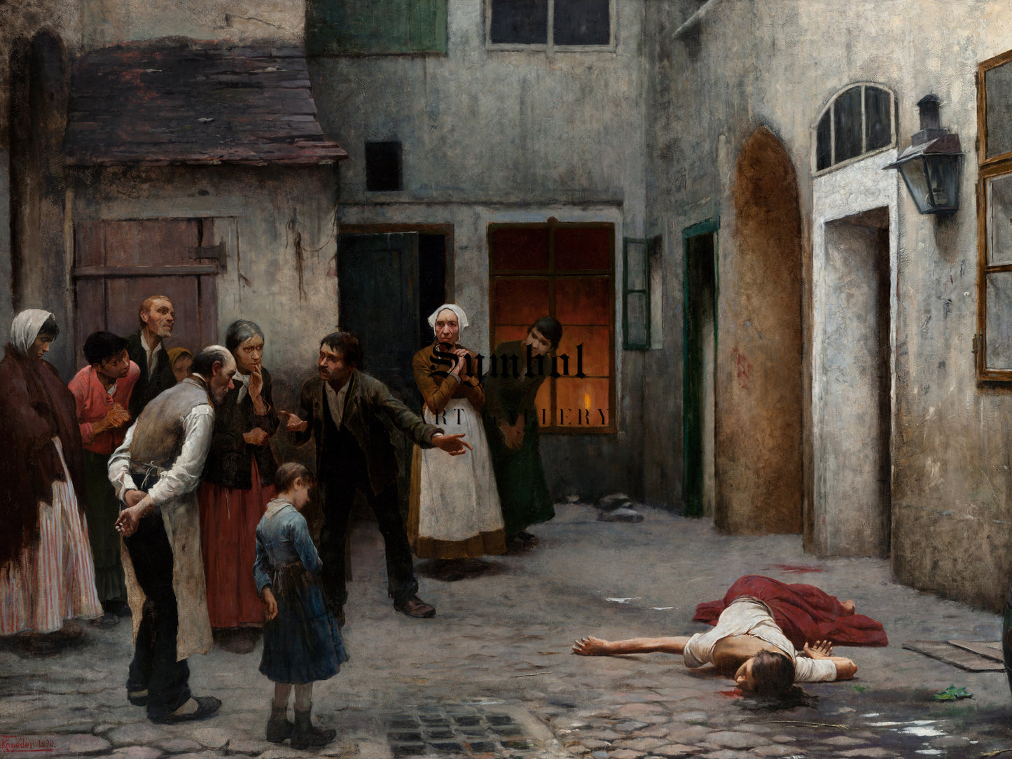Murder in the House by Jakub Schikaneder 1889, Wall Art Print, Fine Art Reproduction, Museum Quality Decor, Poster