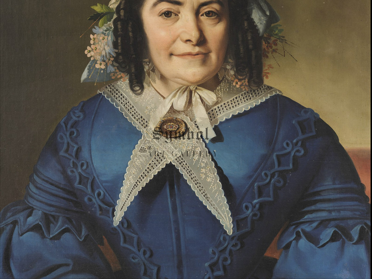 Portrait of a Lady by Eliseo Sala 1850, Wall Art Print, Fine Art Reproduction, Museum Quality Decor, Poster