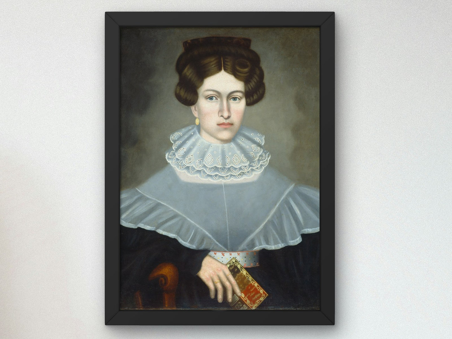Woman Holding a Book by Erastus Salisbury Field 1835, Wall Art Print, Fine Art Reproduction, Museum Quality Decor, Poster