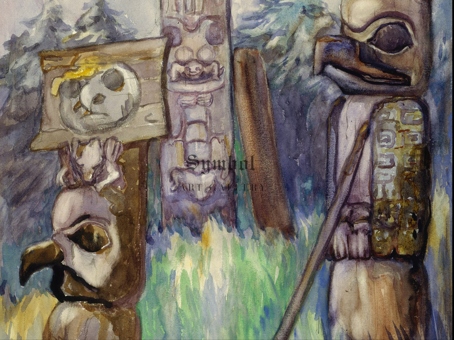 Field with Pole by Emily Carr 1912, Wall Art Print, Fine Art Reproduction, Museum Quality Decor, Poster
