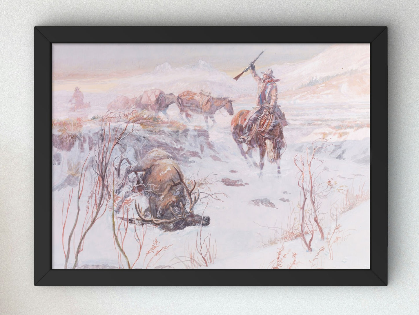 Christmas Dinner for the Men on the Trail by Charles Marion Russell 1905, Wall Art Print, Fine Art Reproduction, Museum Quality Decor