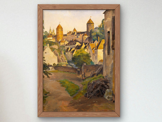 View of Castle in Semur by Émile Bernard 1890, Wall Art Print, Fine Art Reproduction, Museum Quality Decor, Poster