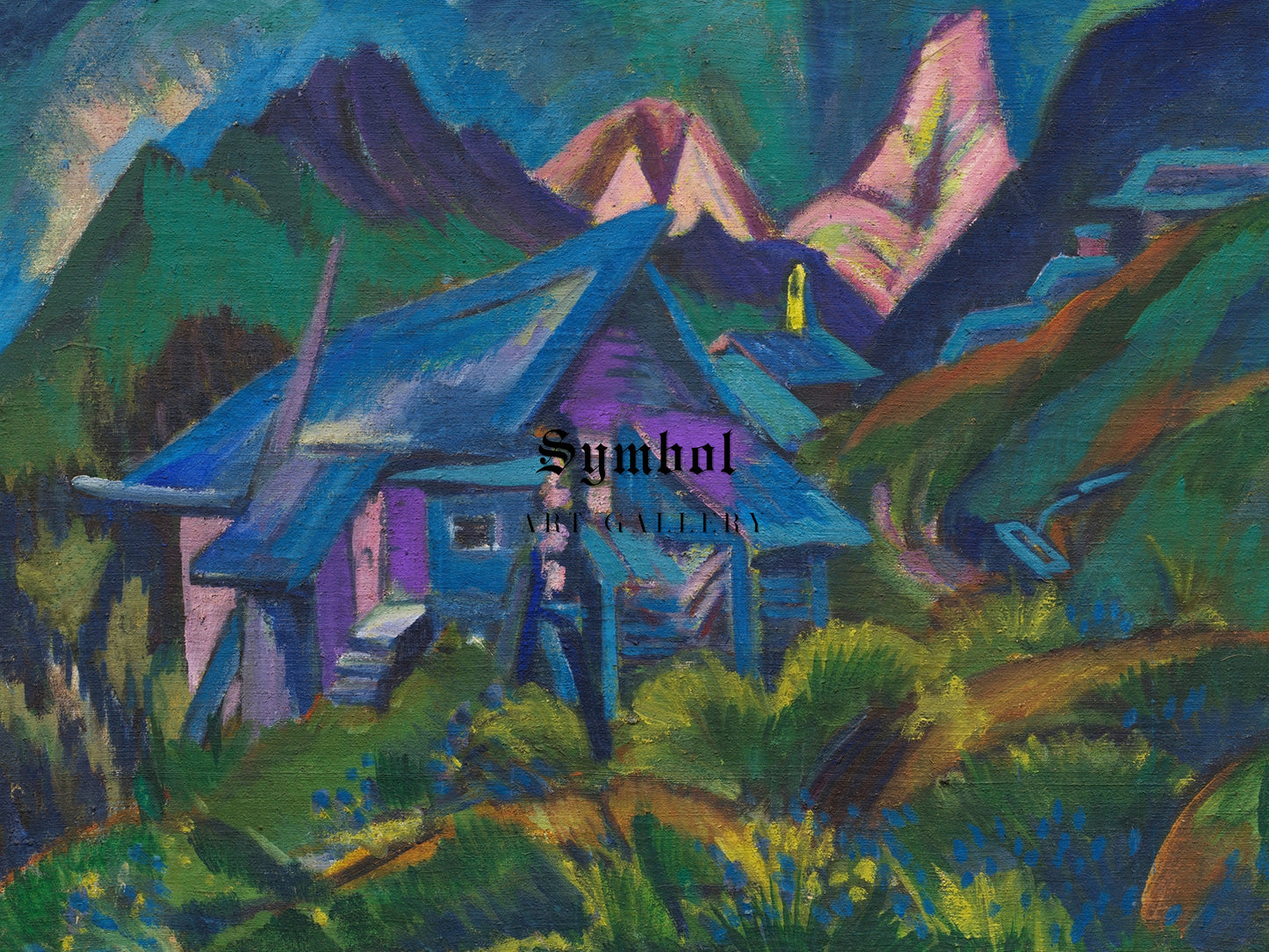 Alpine Huts and Tinzenhorn by Ernst Ludwig Kirchner 1919, Wall Art Print, Fine Art Reproduction, Museum Quality Decor, Poster
